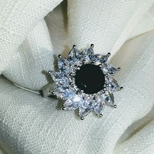 Beautiful onyx and white sapphire ring